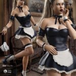 French Maid Costume Set for Genesis 8 Female(s)