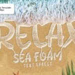 Sea Foam Text on Sand Photoshop Template