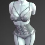 X-Fashion Romantic Flower Lingerie Set for Genesis 9 (1)